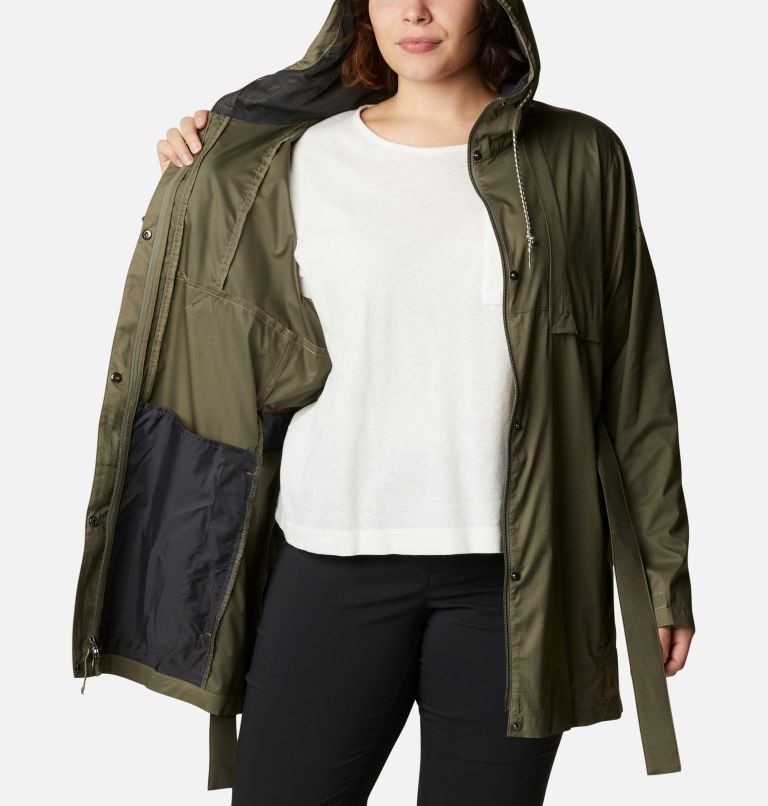 Jachete De Ploaie Columbia Pardon My Trench Dama Masline Verzi | Plus Size TE9Q78AMS